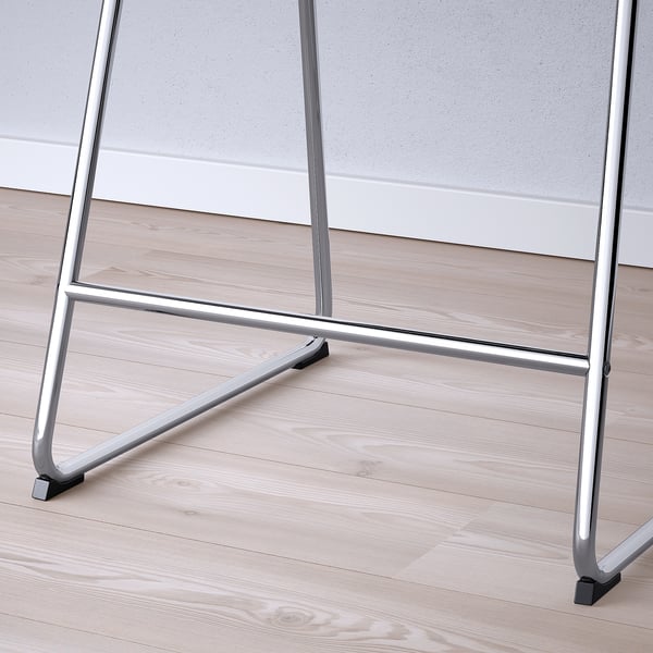 LILLÅNÄS bar stool, chrome-plated/Gunnared dark grey, 63 cm
