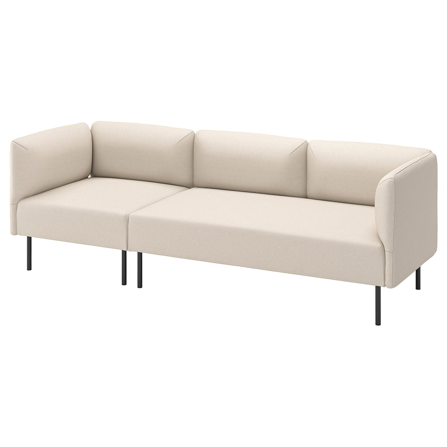 LILLEHEM 3-seat modular sofa, Vissle/beige metal, 152x73x76 cm