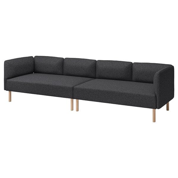 Ikea LILLEHEM - 4-seater sectional sofa, Gunnared/dark grey wood