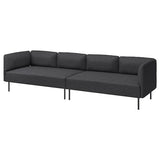 LILLEHEM 4-seat modular sofa, Gunnared/dark grey metal, 296x73x76 cm