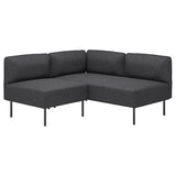 LILLEHEM modular corner sofa, 2-seat, Gunnared dark grey/metal, 148x73x76 cm
