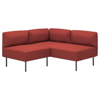 LILLEHEM modular corner sofa, 2-seat, Gunnared/brown-red metal, 148x73x76 cm