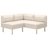LILLEHEM modular corner sofa, 2-seat, Vissle beige/wood, 148x73x76 cm