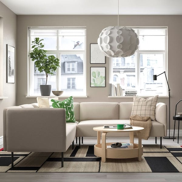Ikea LILLEHEM - 4-seater sectional corner sofa, Vissle beige/metal