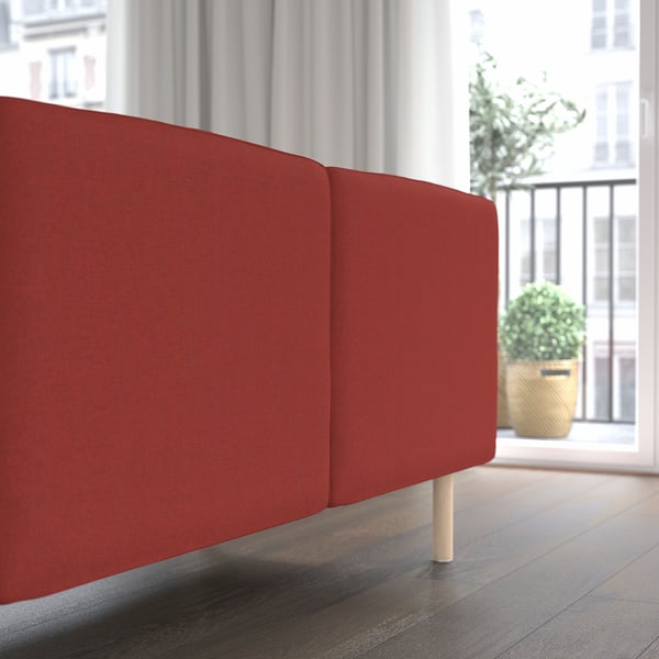 LILLEHEM 3-seat modular sofa w chaise longue, Gunnared/brown-red wood, 224x20x76 cm