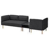 LILLEHEM 3-seat modular sofa with side table, Gunnared dark grey/wood, 274x73x80 cm