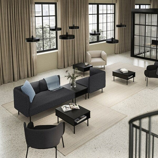 Ikea LILLEHEM - 3-seater sectional sofa/table, Gunnared dark gray/metal