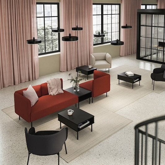 Ikea LILLEHEM - 3-seater sectional sofa/table, Gunnared brown-red/metal