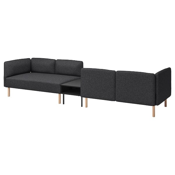Ikea LILLEHEM - 4 seater sectional sofa/table, Gunnared dark grey/wood