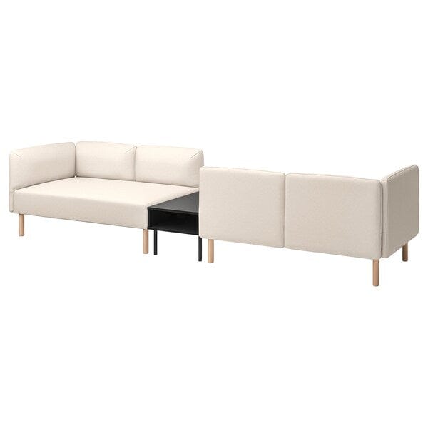 Ikea LILLEHEM - 4 seater sectional sofa/bed, Vissle beige/wood