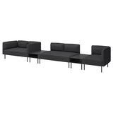 LILLEHEM 5-seat modular sofa with side table, Gunnared/dark grey metal, 472x73x76 cm