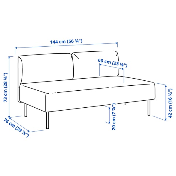 LILLEHEM 5-seat modular sofa with side table, Gunnared/brown-red metal, 70x50 cm