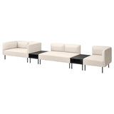 LILLEHEM 5-seat modular sofa with side table, Vissle/beige metal, 472x73x76 cm