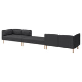 LILLEHEM 6-seat modular sofa, Gunnared/dark grey wood, 440x73x80 cm