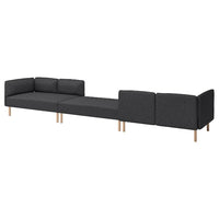 LILLEHEM 6-seat modular sofa, Gunnared/dark grey wood, 440x73x80 cm