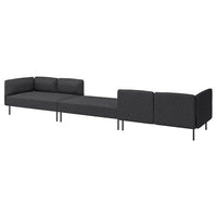LILLEHEM 6-seat modular sofa, Gunnared/dark grey metal, 440x73x80 cm