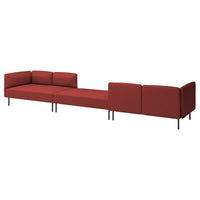 LILLEHEM 6-seat modular sofa, Gunnared/brown-red metal, 440x73x80 cm