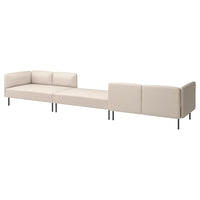 LILLEHEM 6-seat modular sofa, Vissle/beige metal, 440x73x80 cm