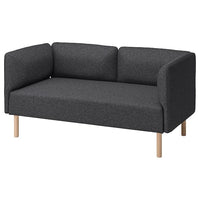LILLEHEM 2-seat modular sofa, Gunnared/dark grey wood, 152x20x76 cm