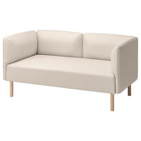 LILLEHEM 2-seat modular sofa, Vissle/beige wood, 152x20x76 cm