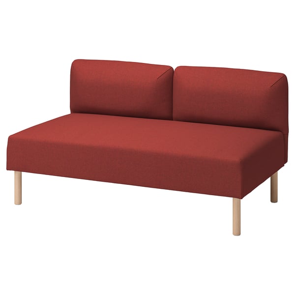 LILLEHEM 2-seat module, Gunnared/brown-red wood, 144x75x76 cm