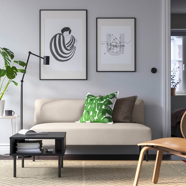 LILLEHEM 2-seat module, Vissle/beige metal, 144x75x76 cm