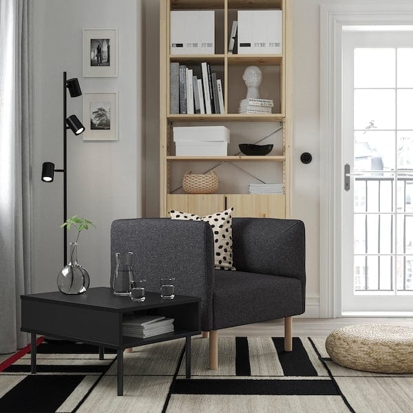 Ikea LILLEHEM - Armchair with coffee table, Gunnared dark grey/wood