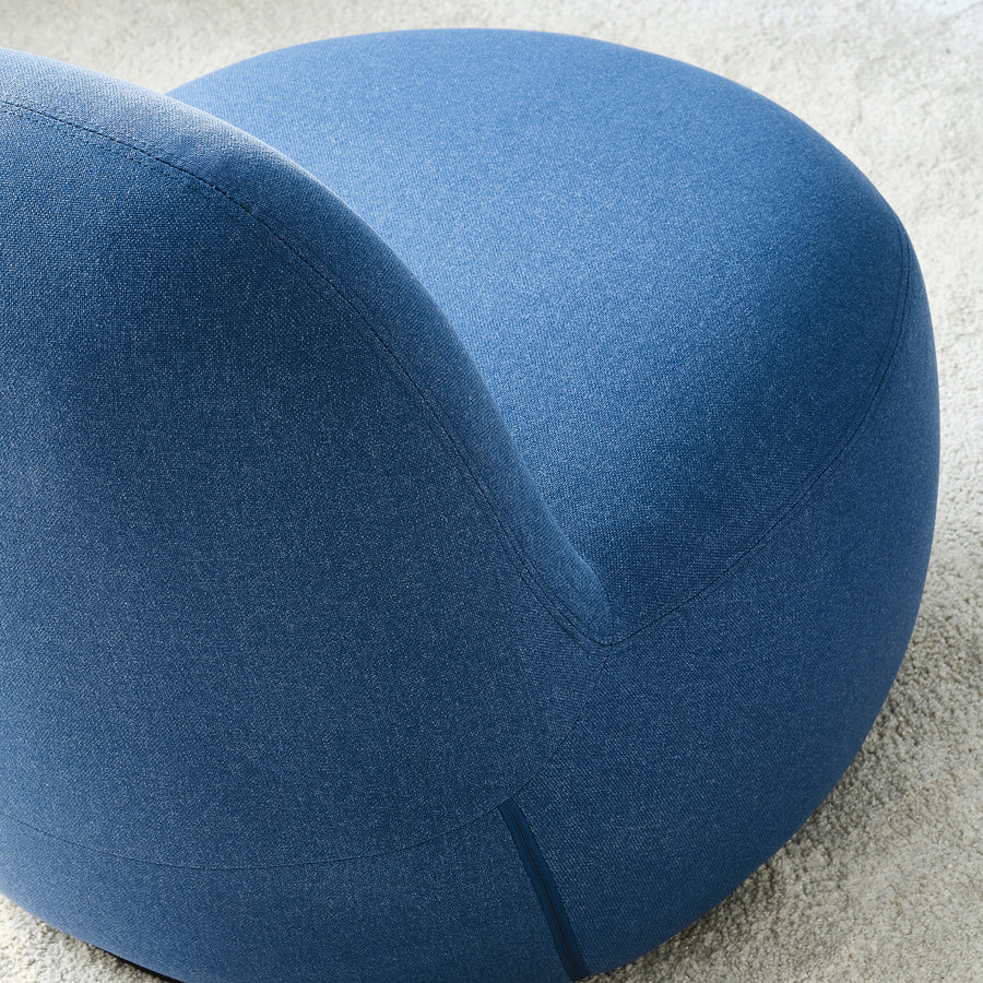 LILLESÄTER swivel easy chair, Gunnared dark blue, 70x71x79 cm