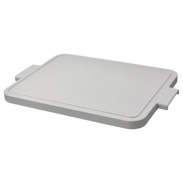 LILLHAVET chopping board, light grey, 49x35 cm