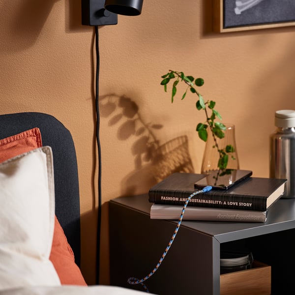 LILLHULT USB-A to USB-C, blue/orange, 1.5 m