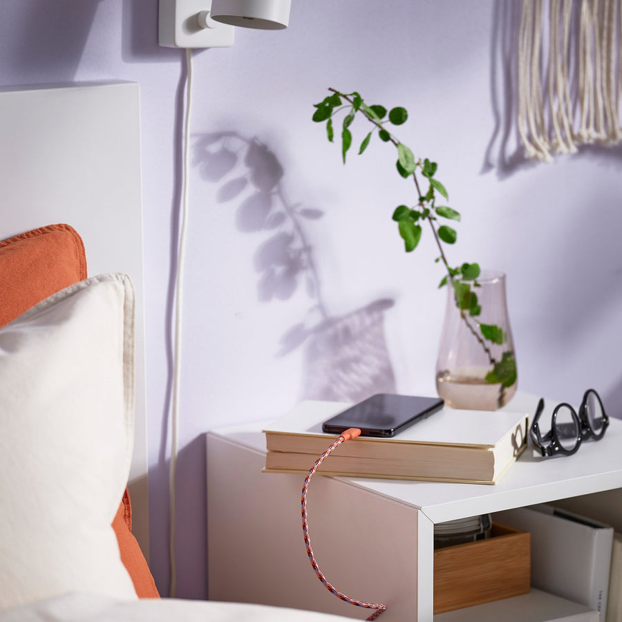 LILLHULT USB-C to USB-C, orange/lilac, 1.5 m