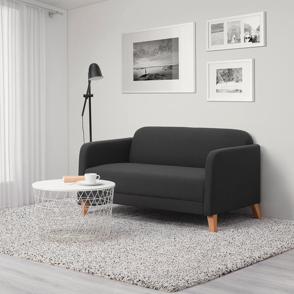 LINANÄS 2-seat sofa, Vissle dark grey, 137x77.0x80.5 cm