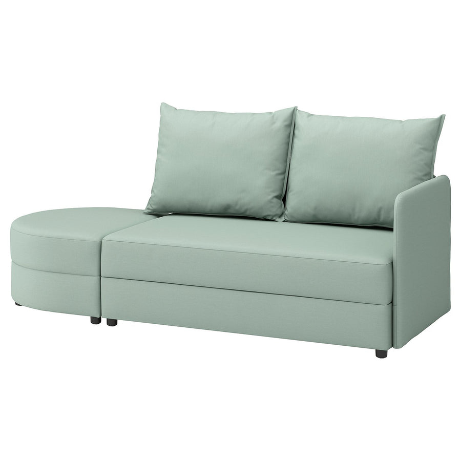 LINDÅKRA 2-seat sofa-bed, Vissle light grey-green, 206 cm