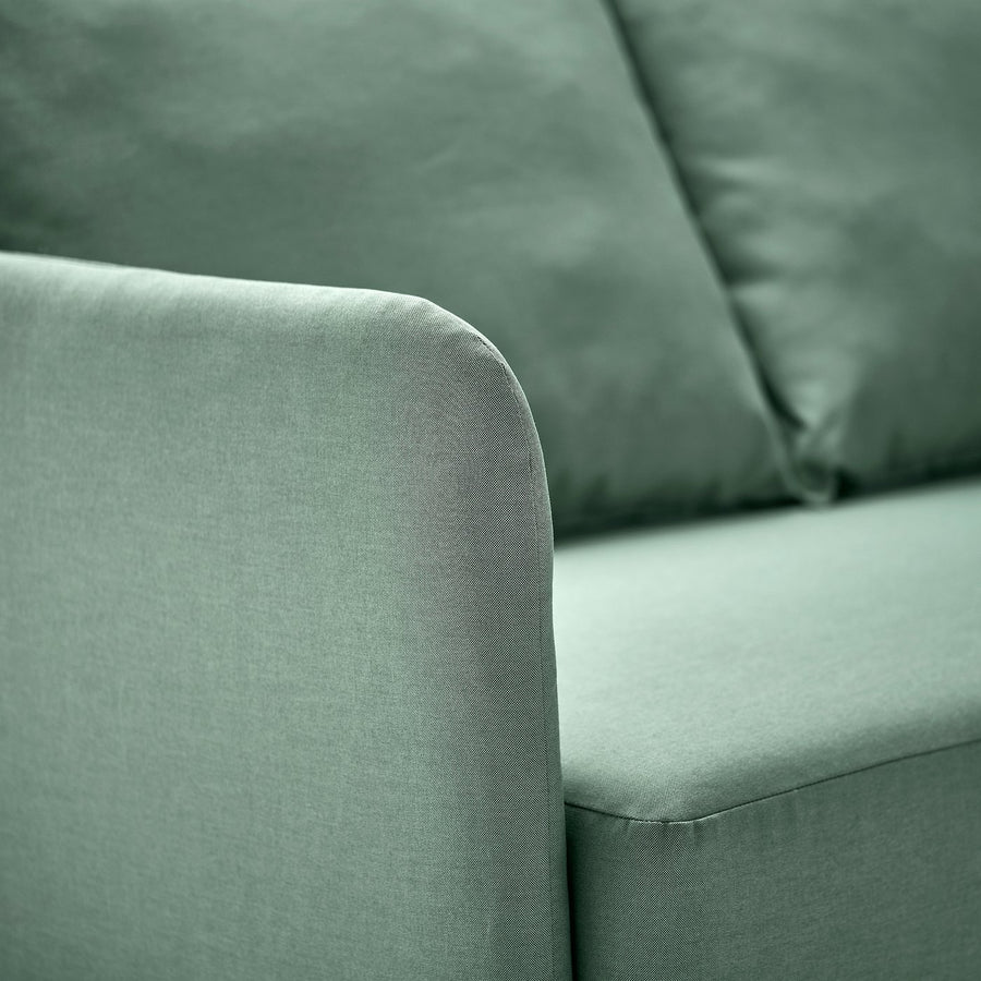LINDÅKRA 2-seat sofa-bed, Vissle light grey-green, 206 cm