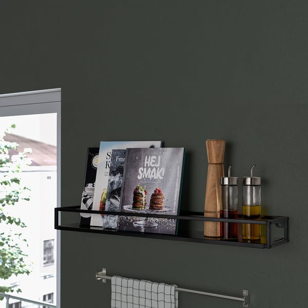 LINDÅSEN display shelf, anthracite, 7x75 cm