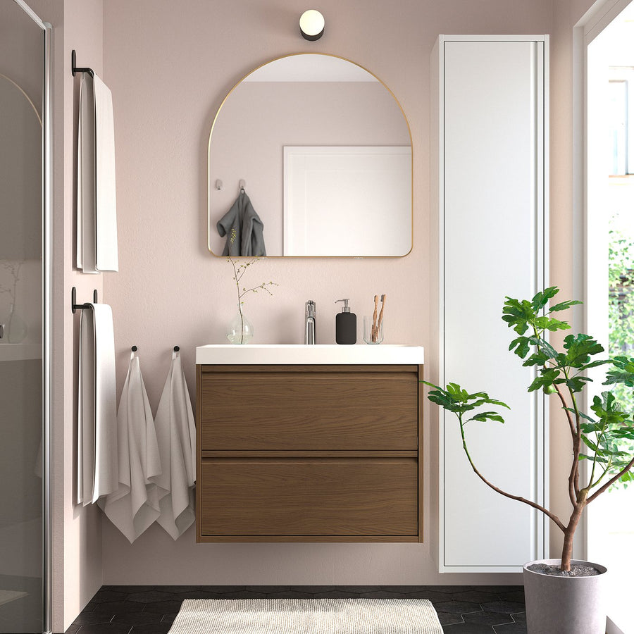 LINDBYN mirror, gold-colour, 80x80 cm