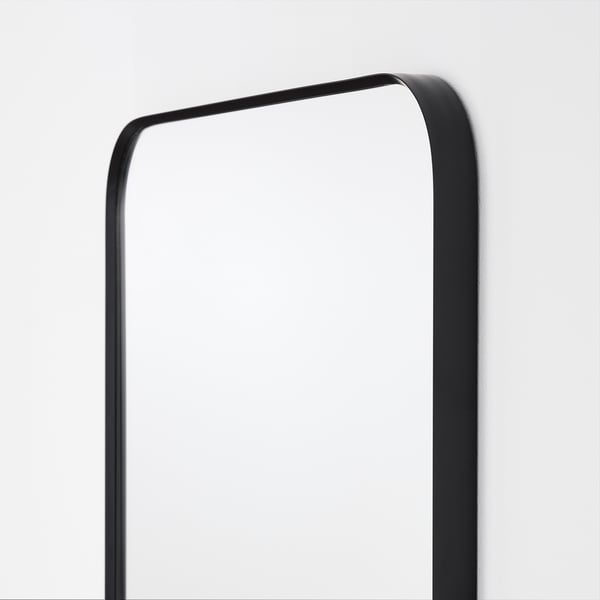 LINDBYN mirror, black, 28x60 cm