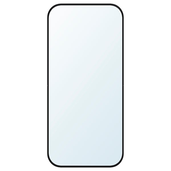 LINDBYN mirror, black, 28x60 cm