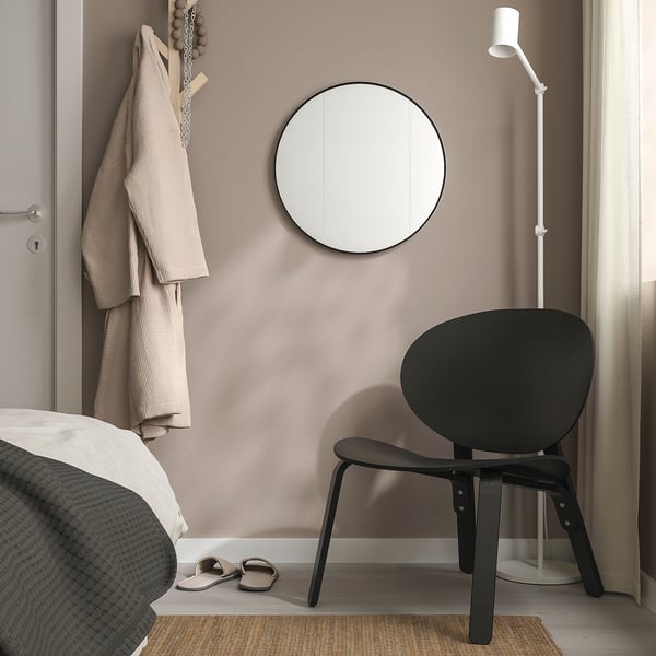 LINDBYN mirror, black, 50 cm