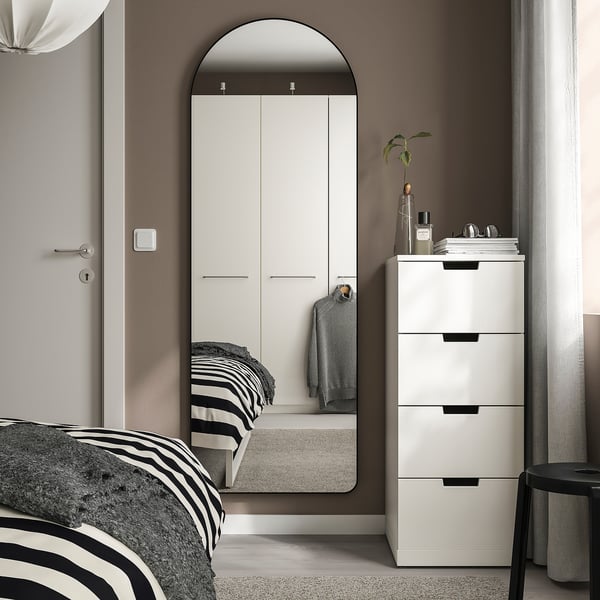 LINDBYN mirror, black, 60x170 cm