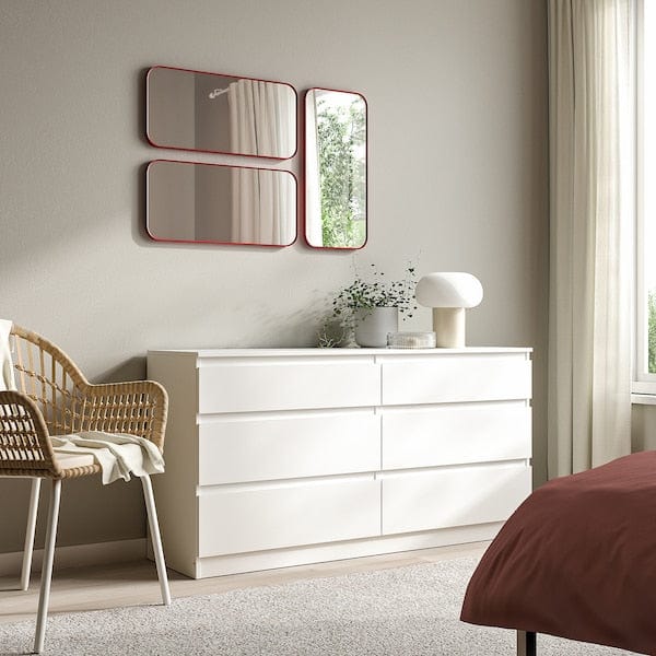 Ikea LINDBYN - Mirror, red, 28x60 cm