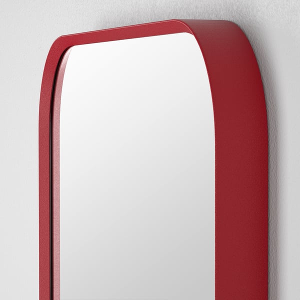 LINDBYN mirror, red, 28x60 cm