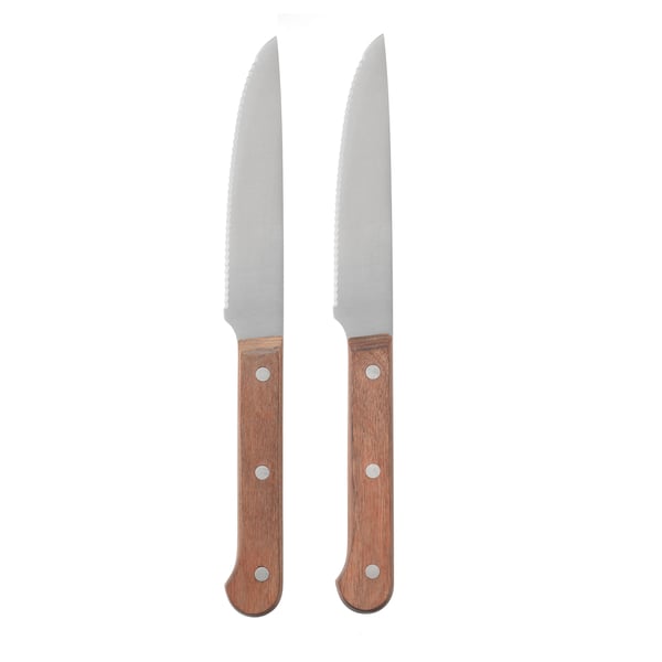 LINDRIG knife, dark brown, 24 cm, 2 pack