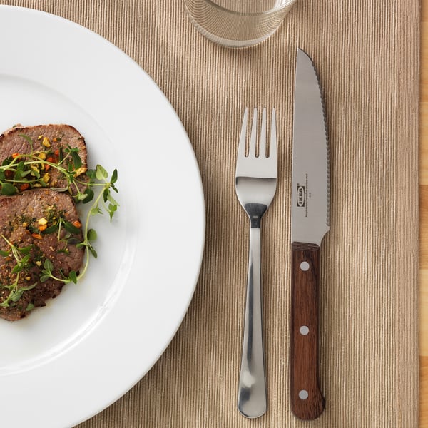 LINDRIG knife, dark brown, 24 cm, 2 pack