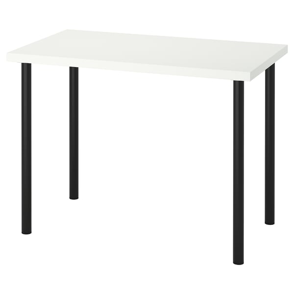 LINNMON / ADILS table, white/black, 100x60 cm