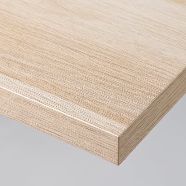 LINNMON / ADILS table, white stained oak effect/white, 100x45 cm