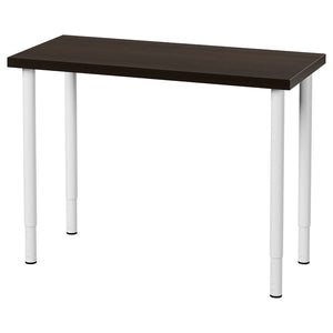LINNMON / OLOV desk, black-brown/white, 100x45 cm