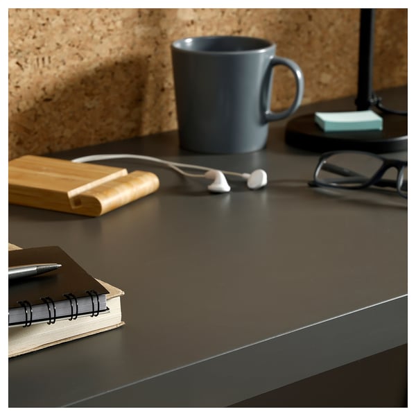 LINNMON table top, dark grey, 100x45 cm