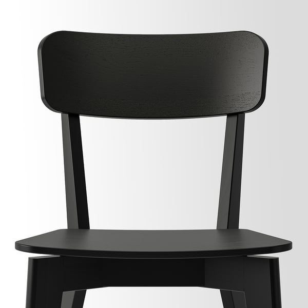 LISABO / LISABO table and 4 chairs, ash veneer/black, 140x78 cm
