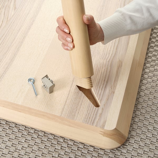 LISABO / RÖNNINGE table and 6 chairs, ash veneer/green, 200x78 cm